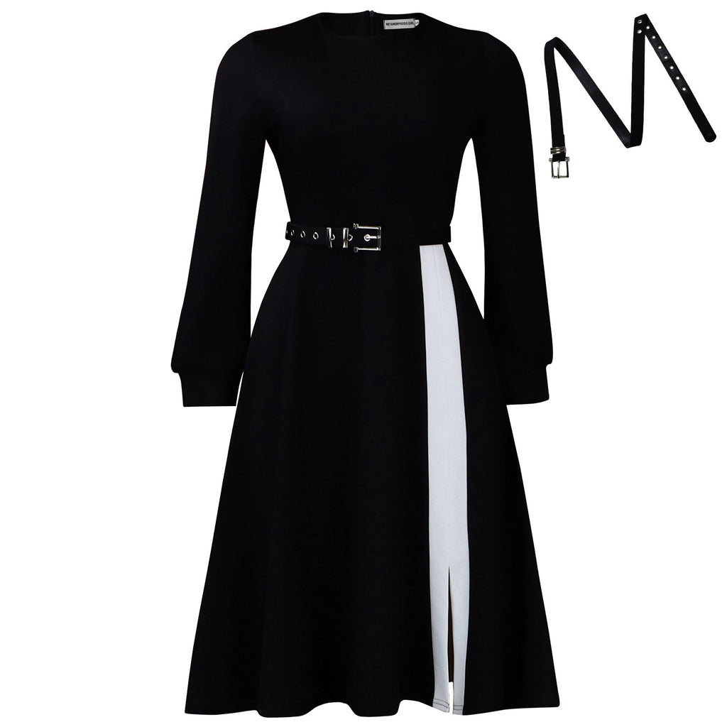 Elegantes A-Linien Midikleid mit Gürtel – Bild 7 | LuxeStyle