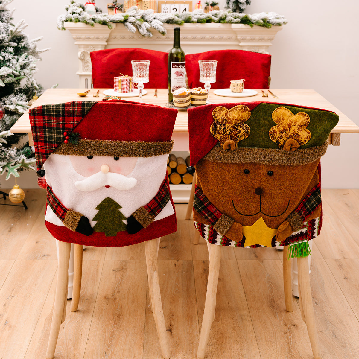 Weihnachtlicher Stuhlbezug aus Fleece mit Schneemann-Design – Bild 2 | LuxeStyle