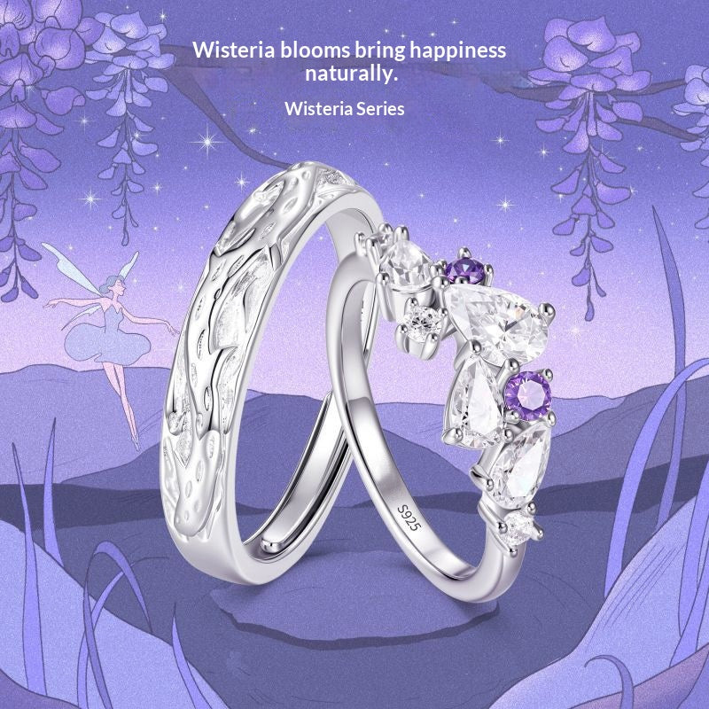 Verstellbarer Ring mit Glyzinien-Motiv – Bild 4 | LuxeStyle