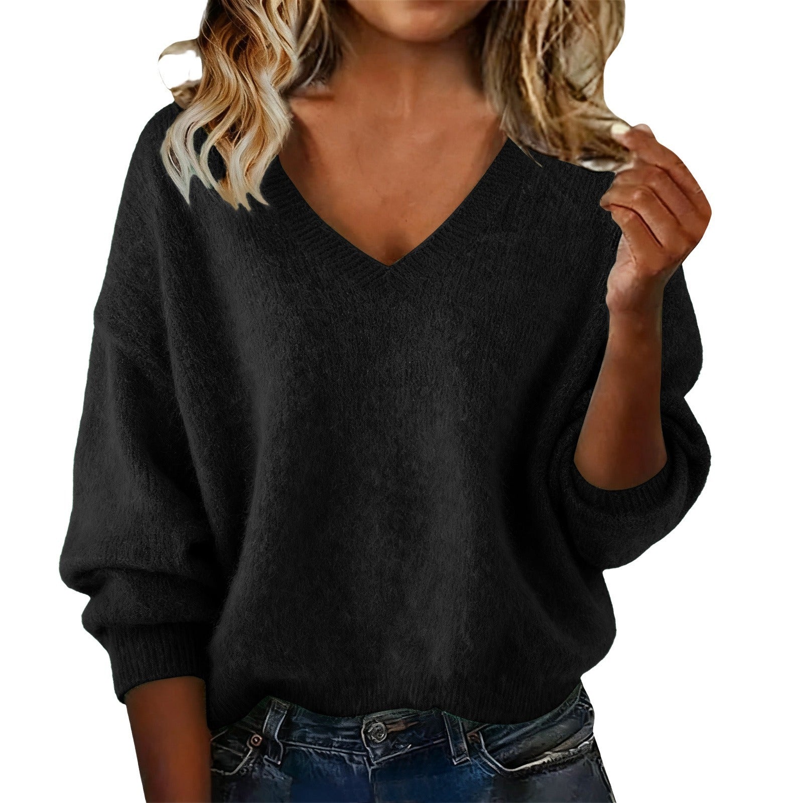 V-Neck Strickpullover für Damen