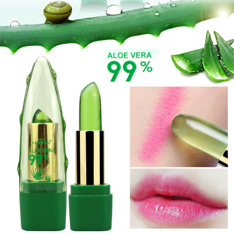 Farbwechselnde Lippenpflege mit Aloe Vera
