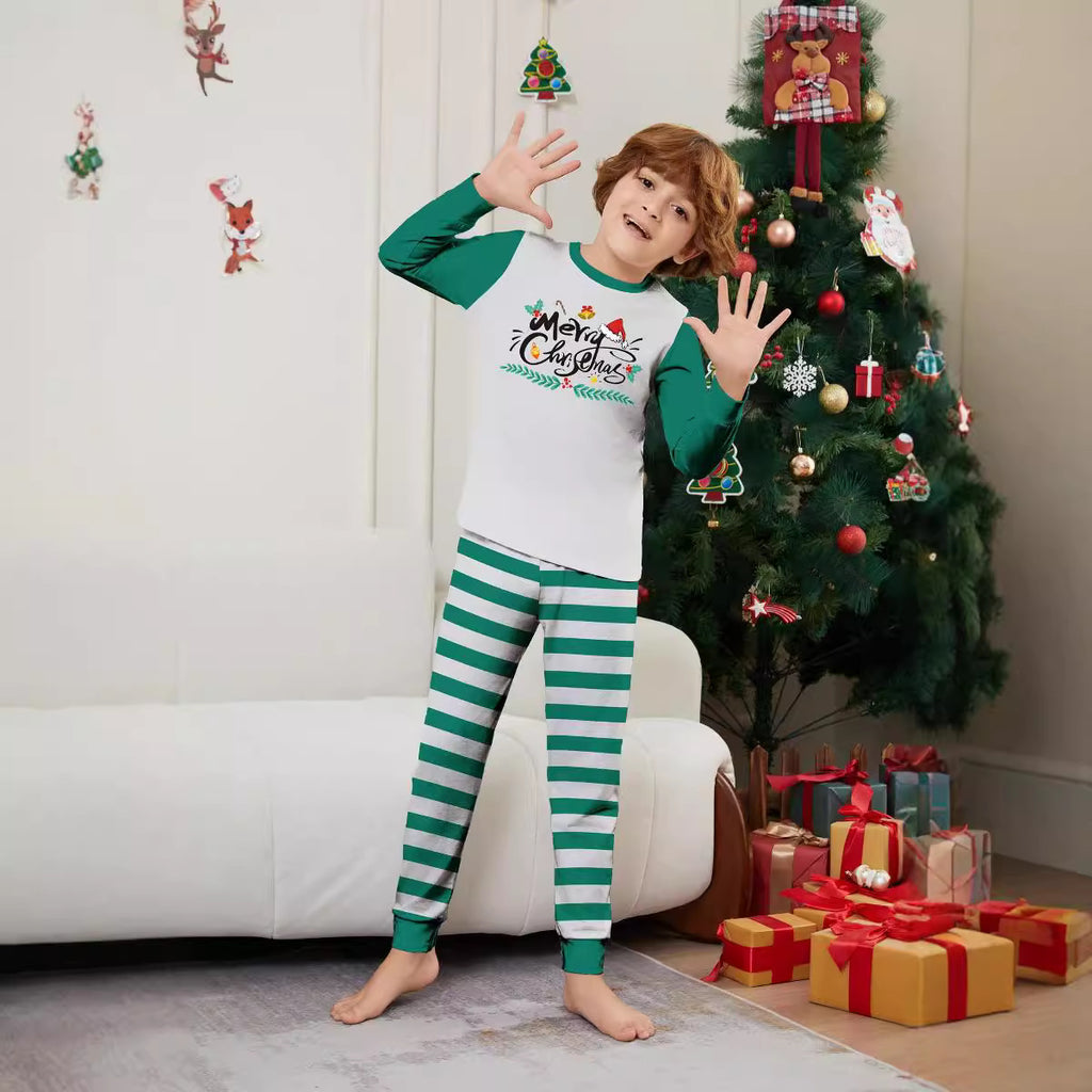 Weihnachts-Partnerlook Blau-Weiss Gestreift