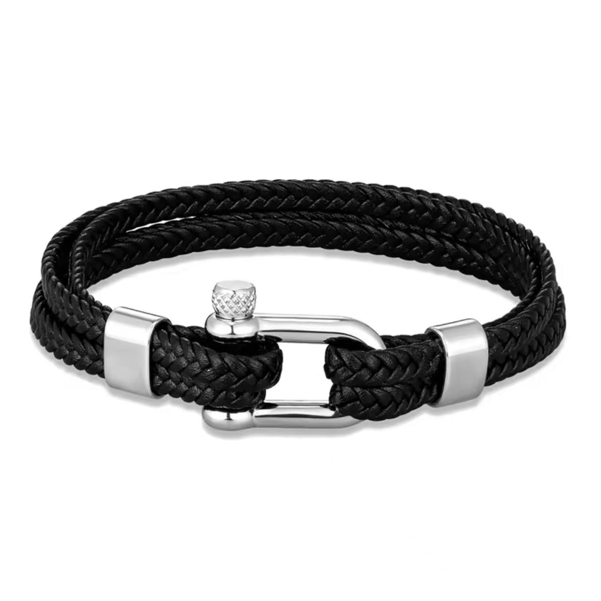 Geflochtenes Lederarmband mit Hufeisen-Schnalle – Bild 4 | LuxeStyle