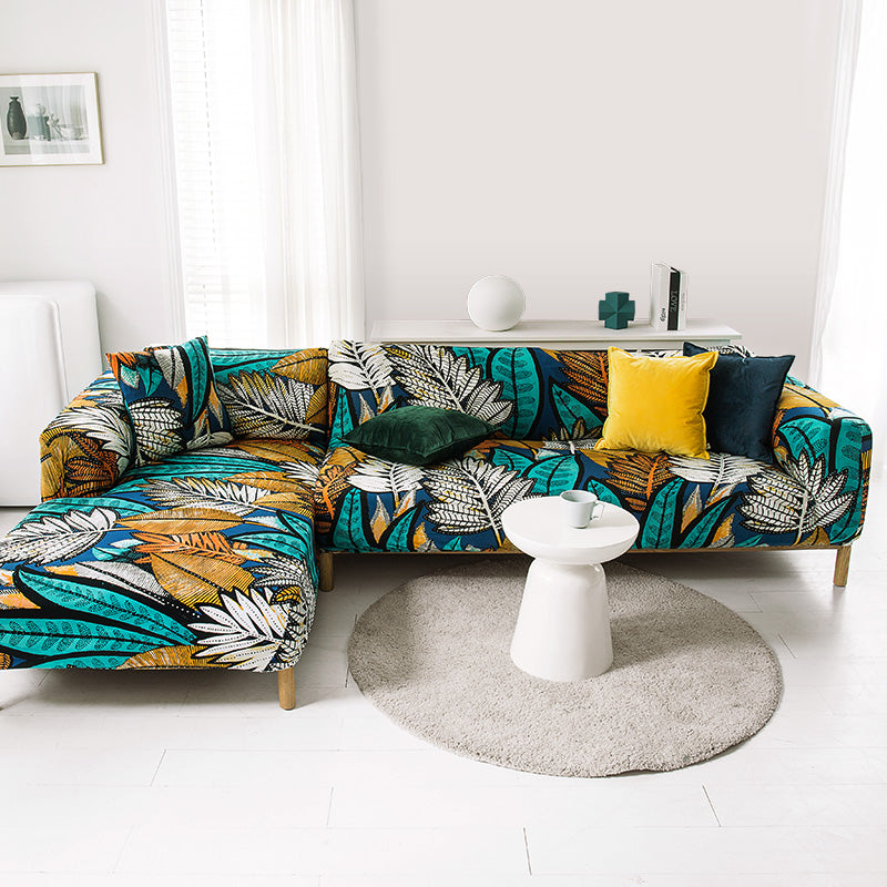 Stretch-Sofabezug mit Pflanzenmuster – Bild 5 | LuxeStyle
