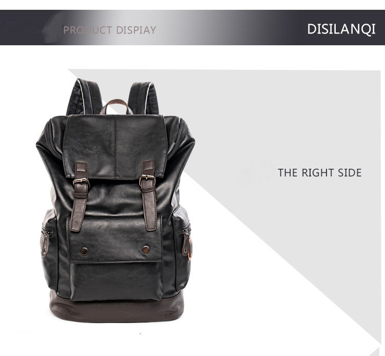 Männlicher PU-Leder Rucksack für Schule und Reisen – Bild 13 | LuxeStyle