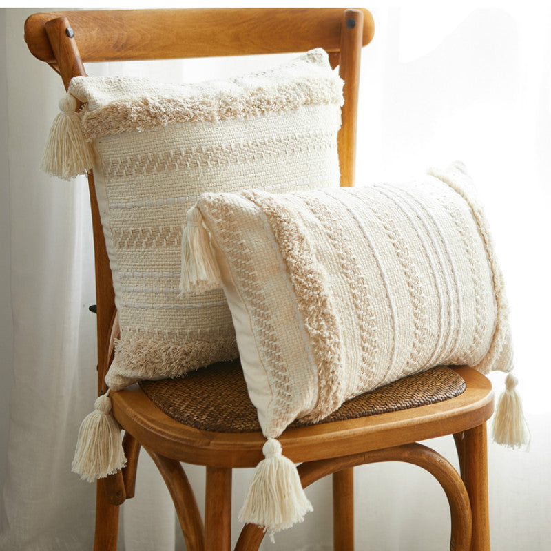 Nordisch-marokkanischer Kissenbezug mit Quasten – Bild 4 | LuxeStyle