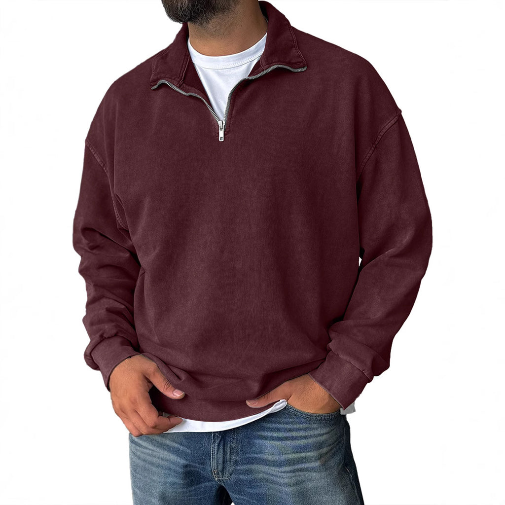 Herren Sweatshirt mit Stehkragen