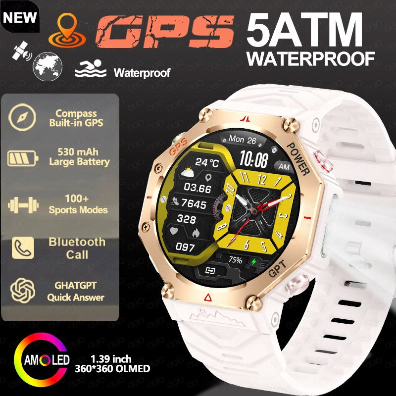 Multifunktionale Outdoor Smartwatch mit Taschenlampe – Ansicht 5