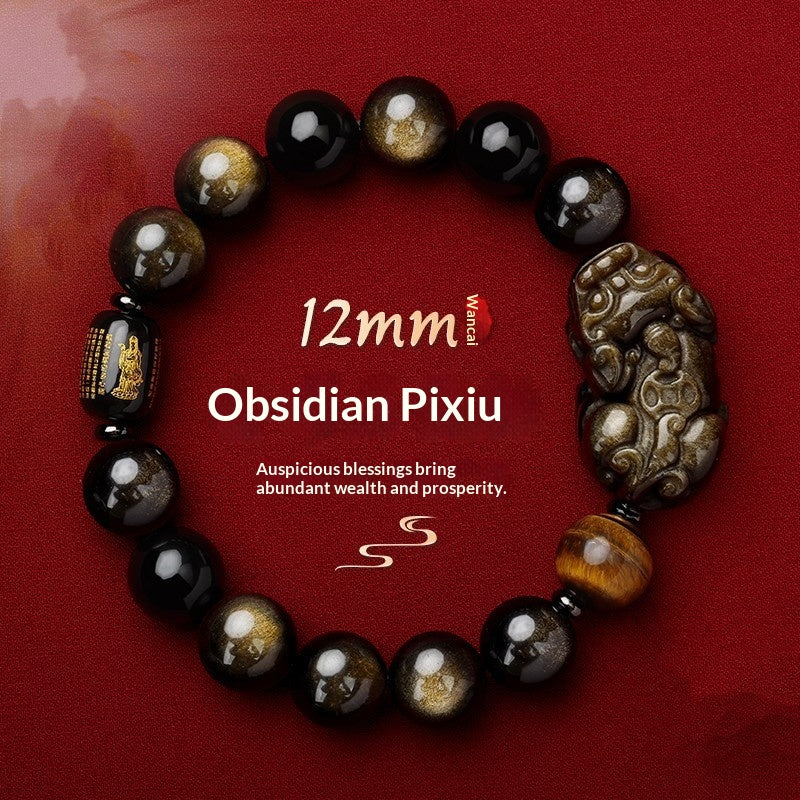 Obsidian Pi Xiu Armband mit Sutra-Gravur – Bild 6 | LuxeStyle