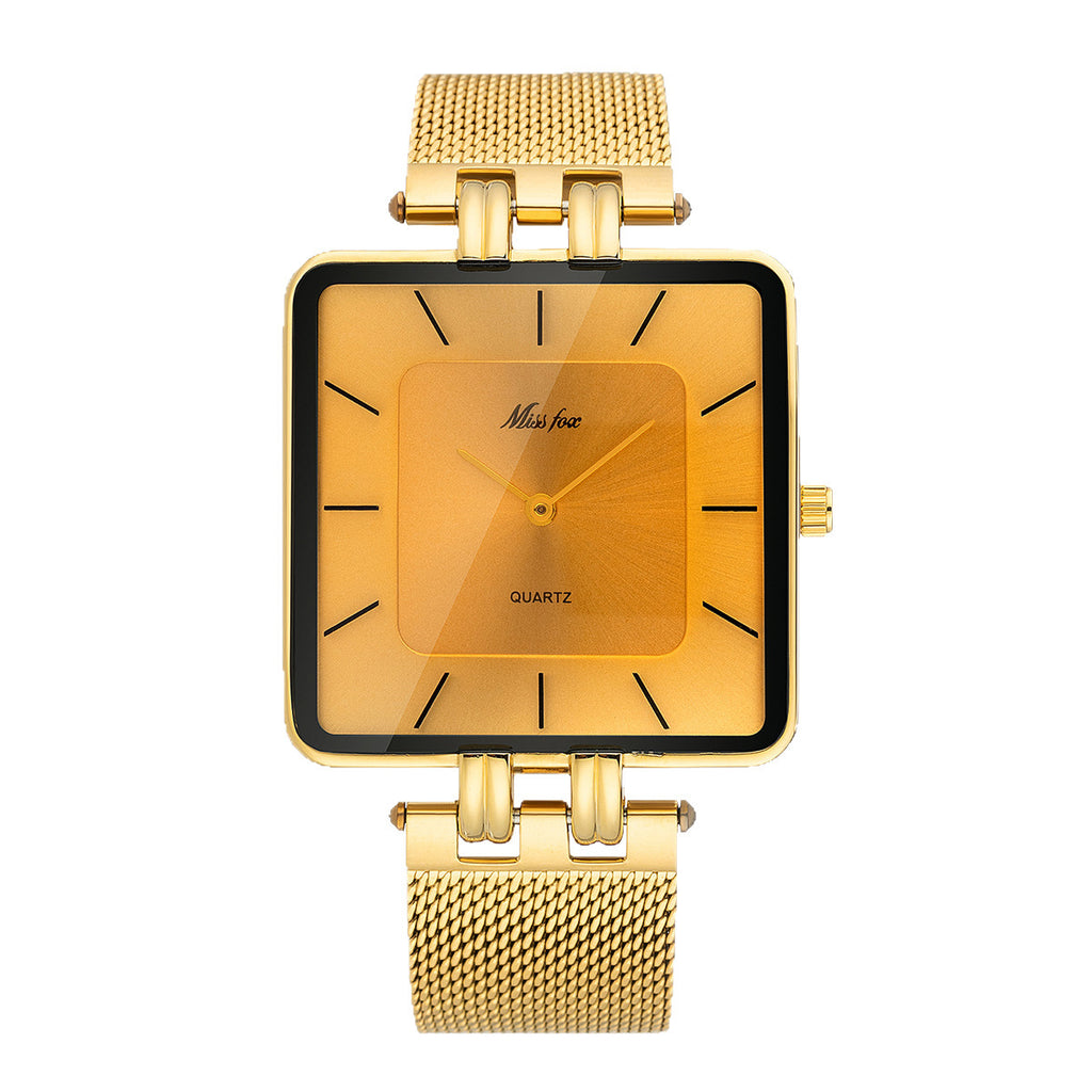 Klassische Minimalistische Quarzuhr mit Mesh-Armband