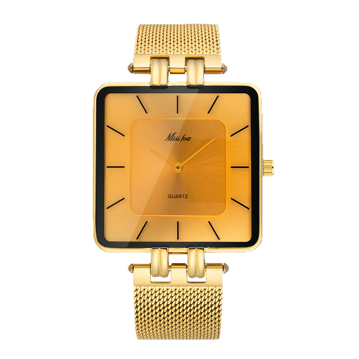 Klassische Minimalistische Quarzuhr mit Mesh-Armband