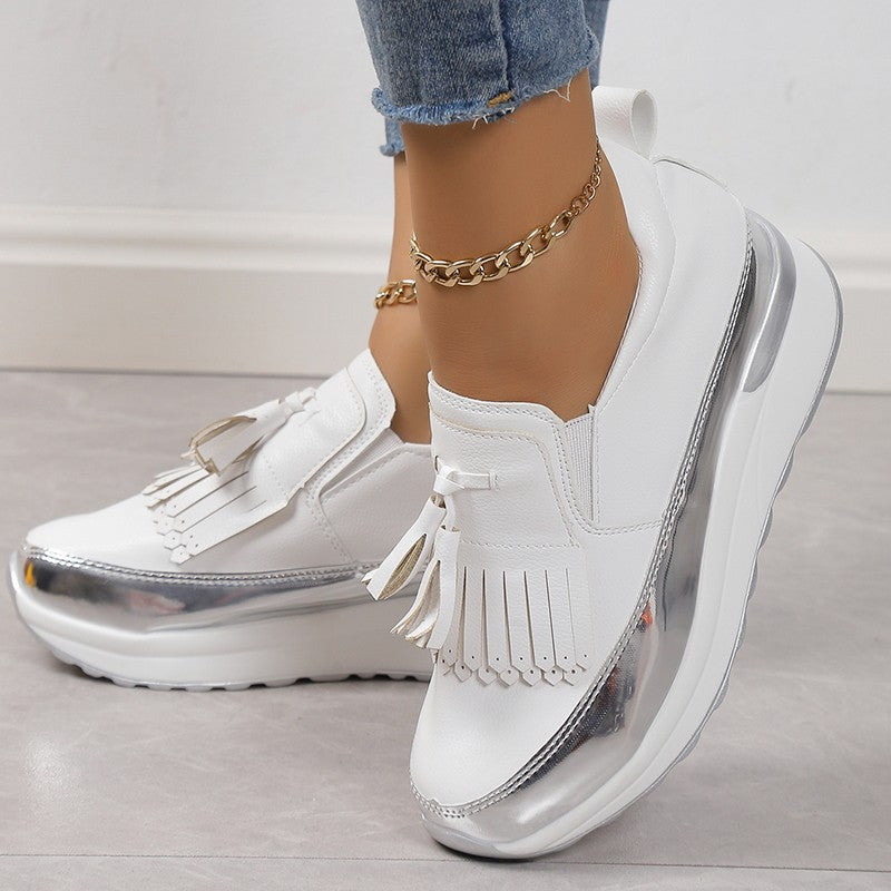 Damen Plateau-Sneaker mit Quaste