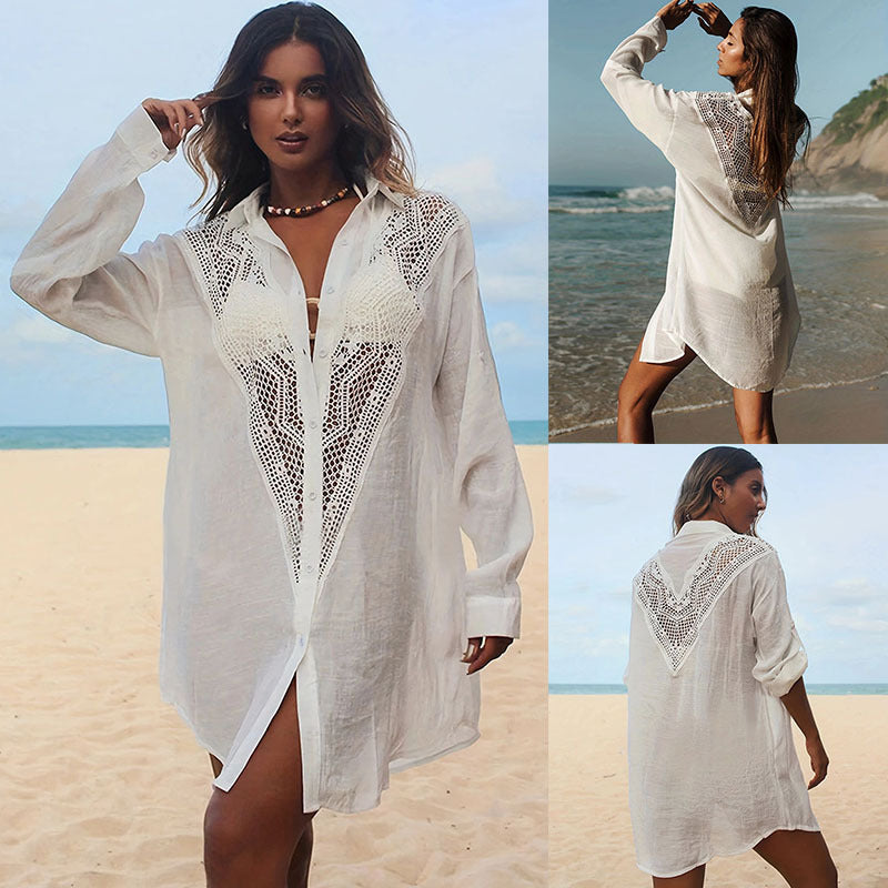 Strand-Cardigan mit Spitze – UV-Schutz – Ansicht 4