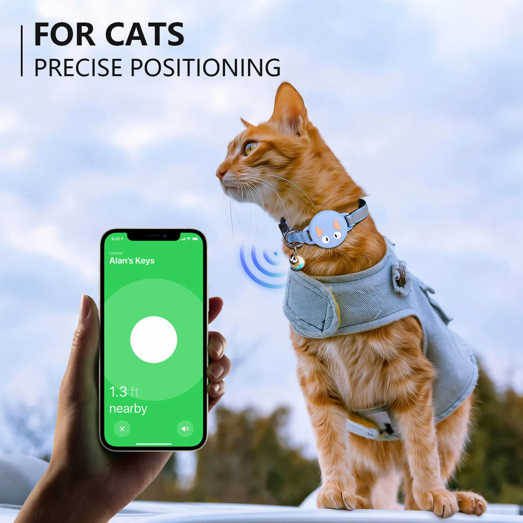 Reflektierendes Katzenhalsband mit Tracker-Hülle
