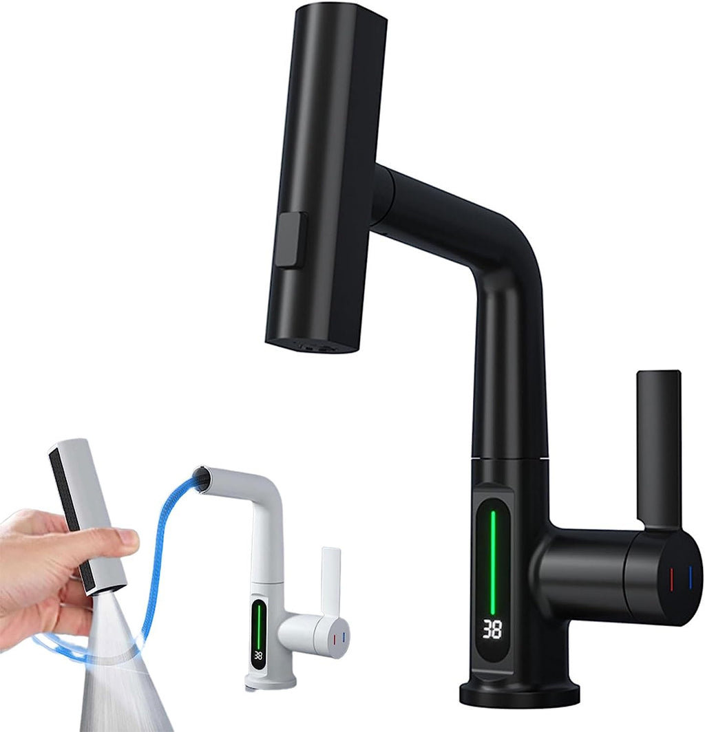 Digitaler Wasserhahn mit Ausziehbrause