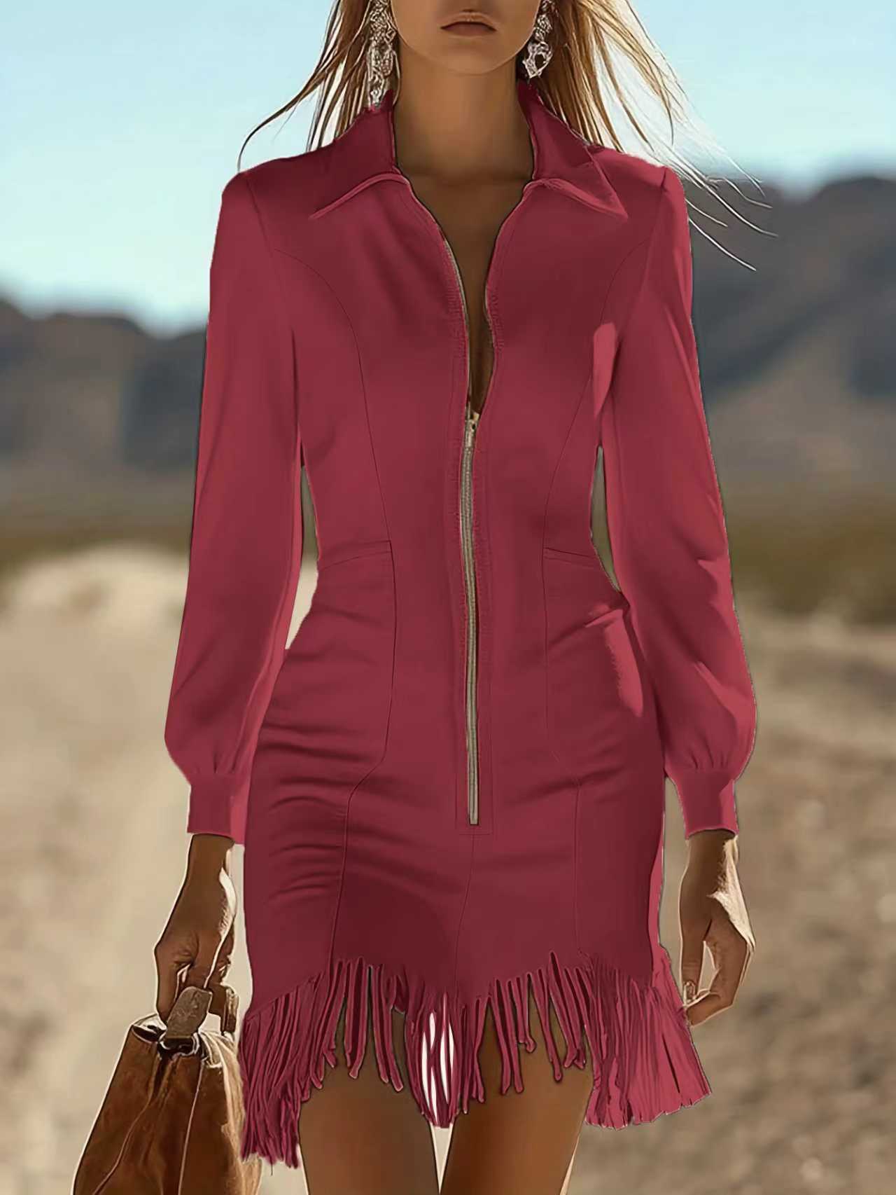 Suede-Fringed-Dress