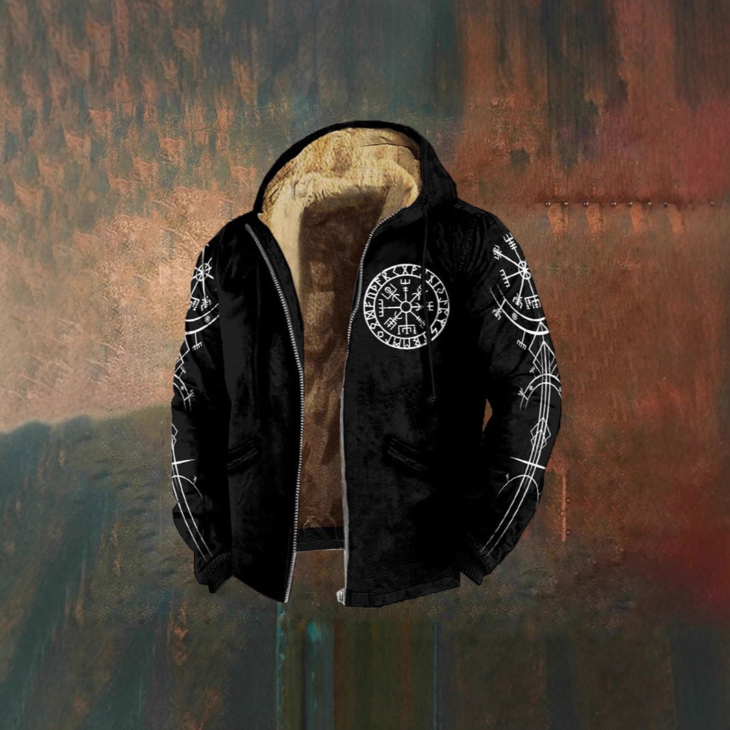Kapuzen-Zipup Jacke mit 3D-Druck – Bild 8 | LuxeStyle