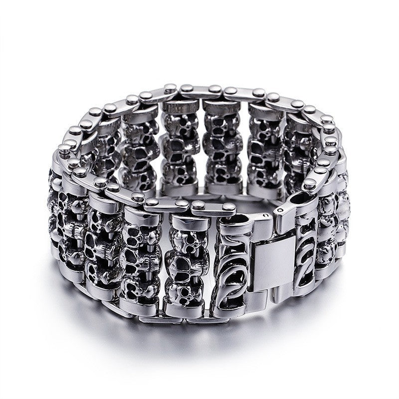 Titanstahl-Schädelarmband für Herren – Bild 3 | LuxeStyle
