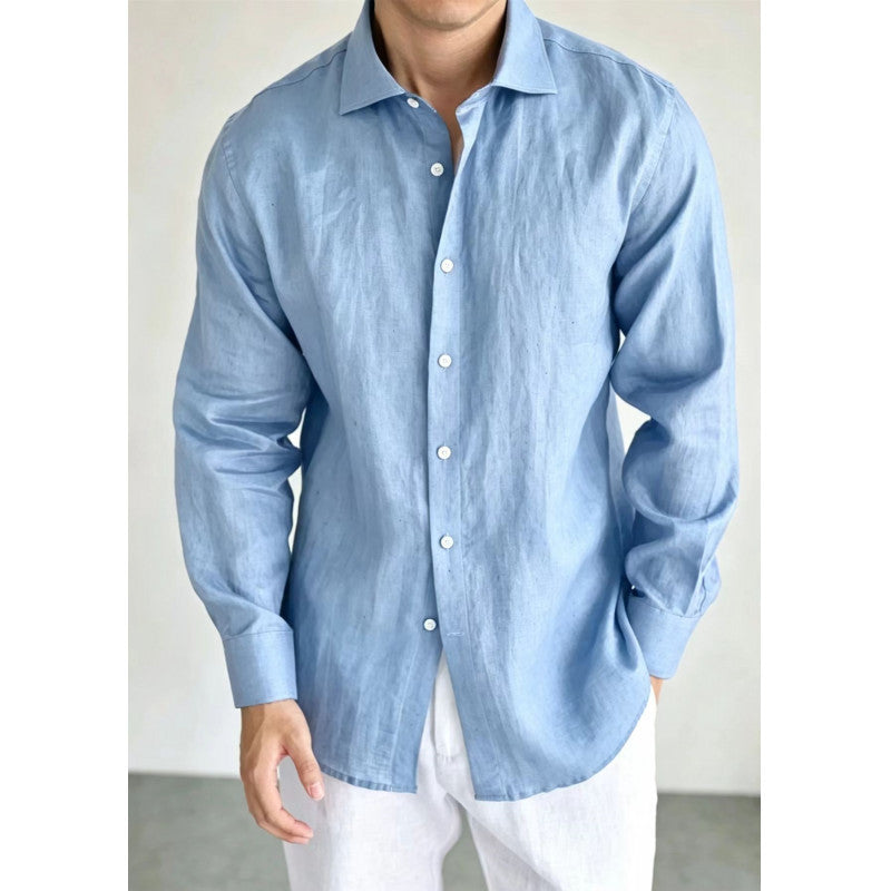 Herren Leinenhemd Langarm