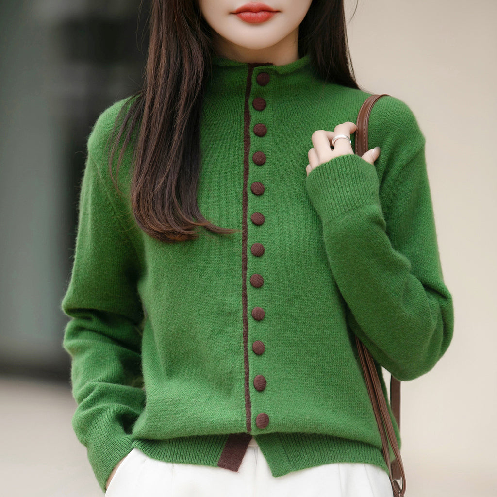 Chic gestrickte Jacke in Farbkombination