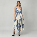 Maxi-Kleid mit Print und hohem Bund