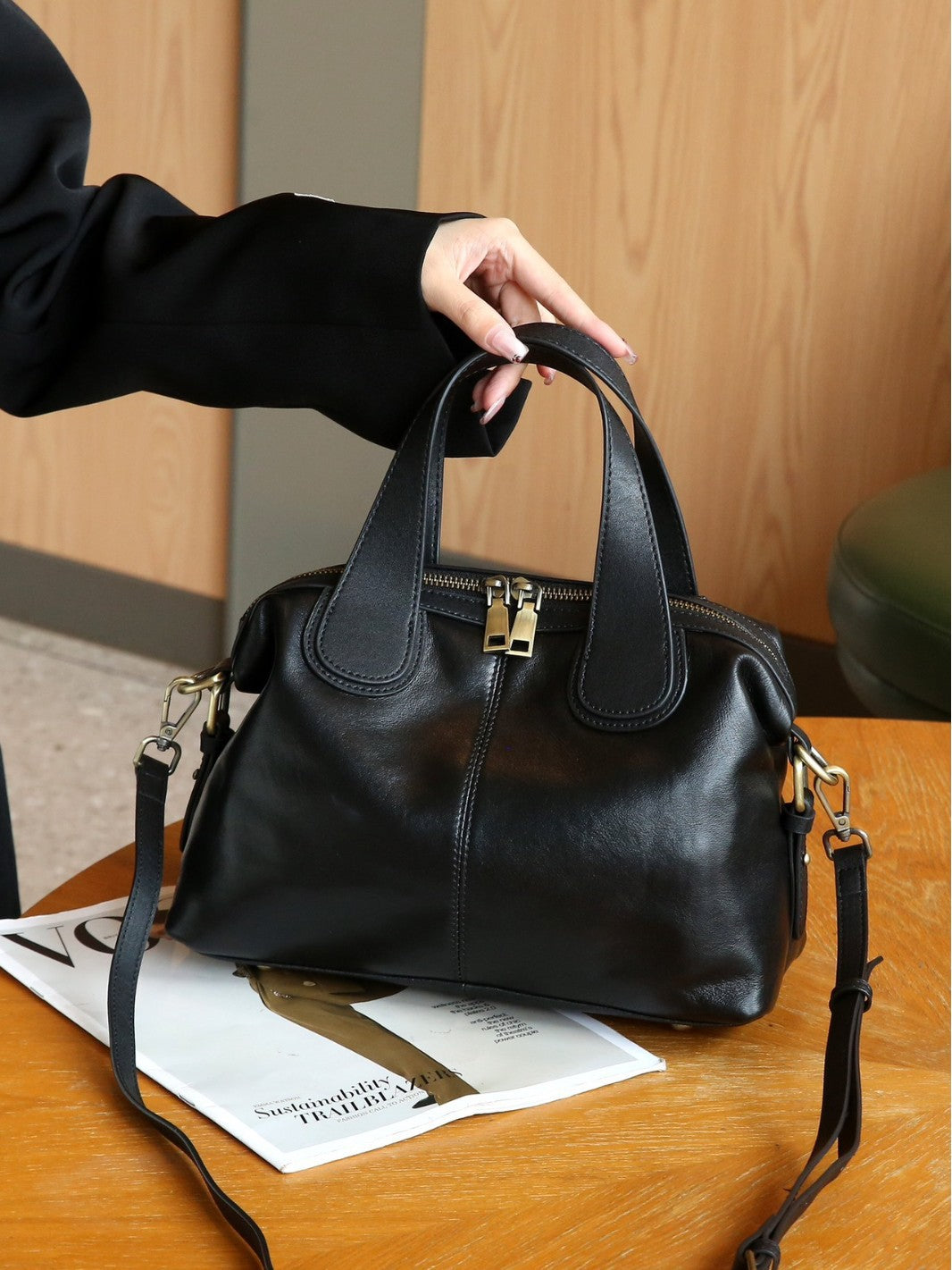 Leder-Tote