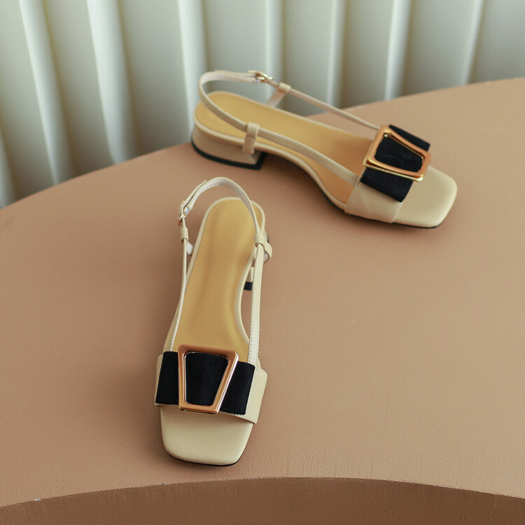 Elegante Chunky-Heel Sandalen mit eckiger Zehenpartie – Bild 4 | LuxeStyle