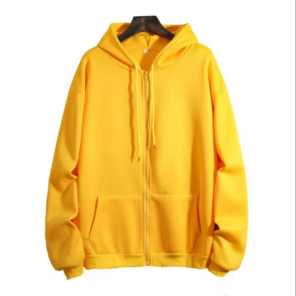 Hoodie Cardigan Solid-Fleece
