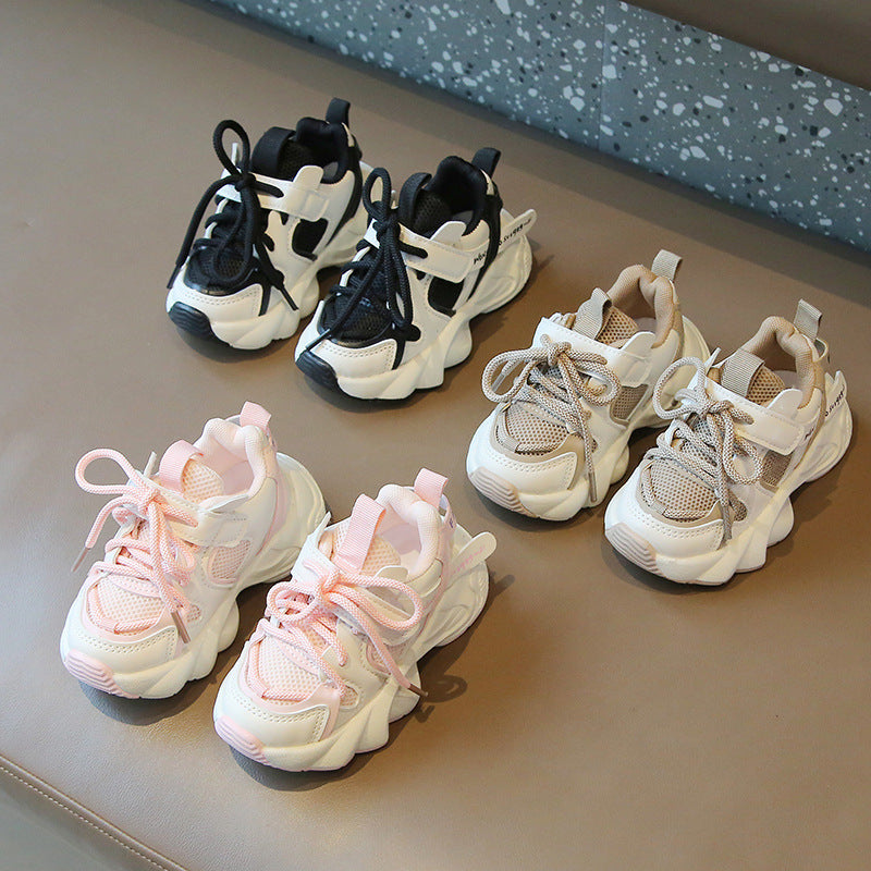 Weiche Sneakers für Kinder – Schwarz, Rosa, Khaki