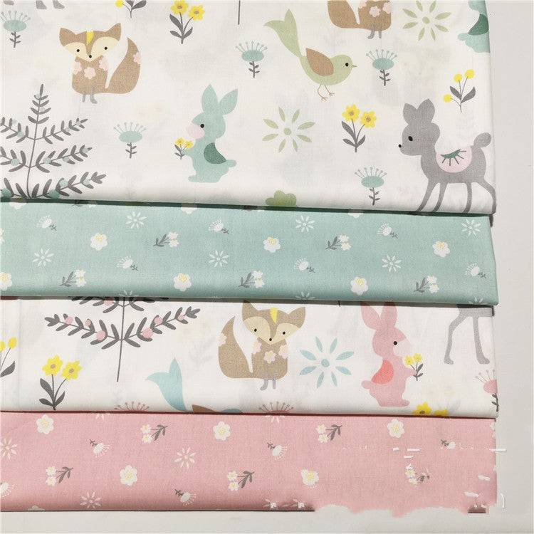 Baumwollstoff mit Cartoon Eichhörnchen & Hirsch – Bild 3 | LuxeStyle