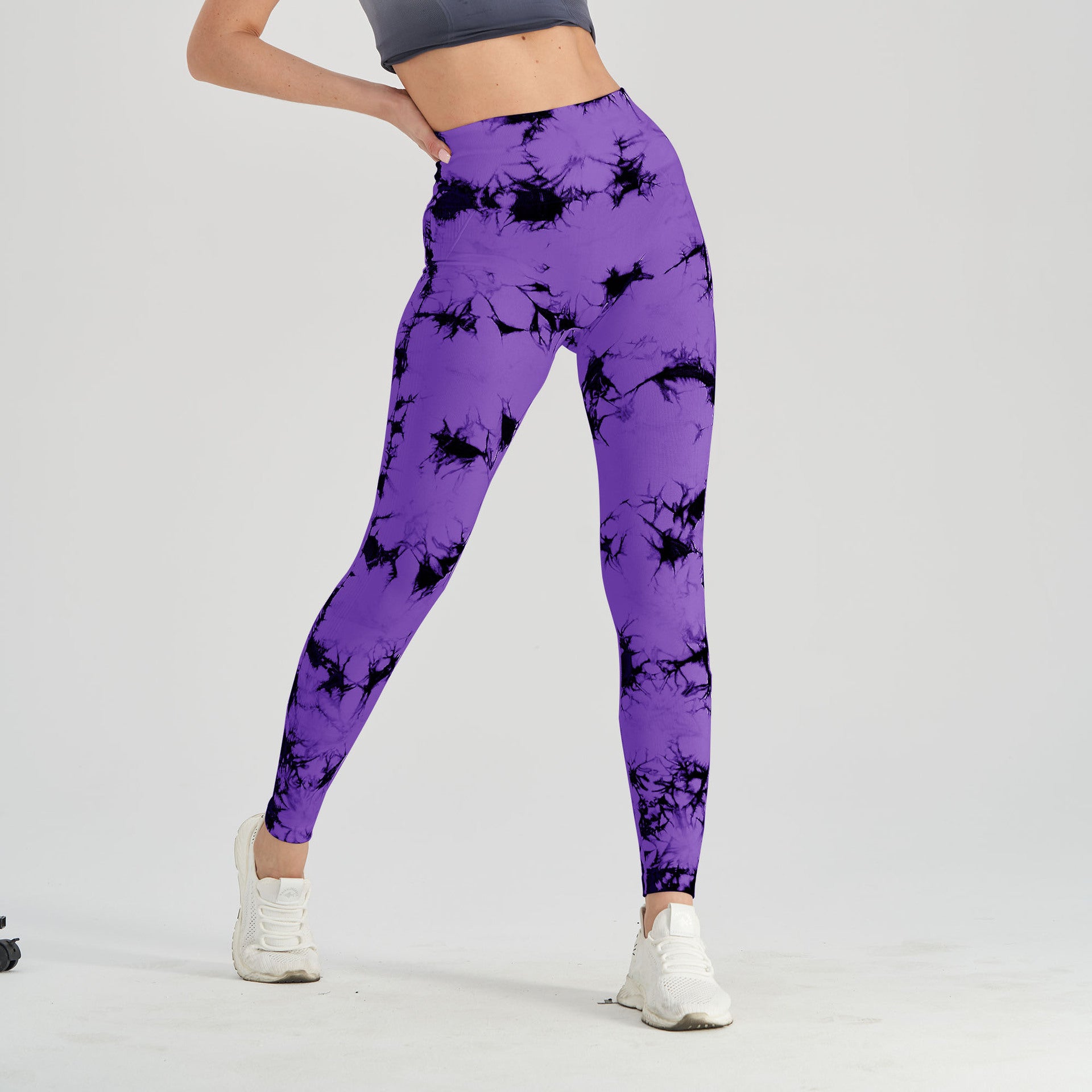 Nahtlose Strick-Tie-Dye-Yogahose für Damen
