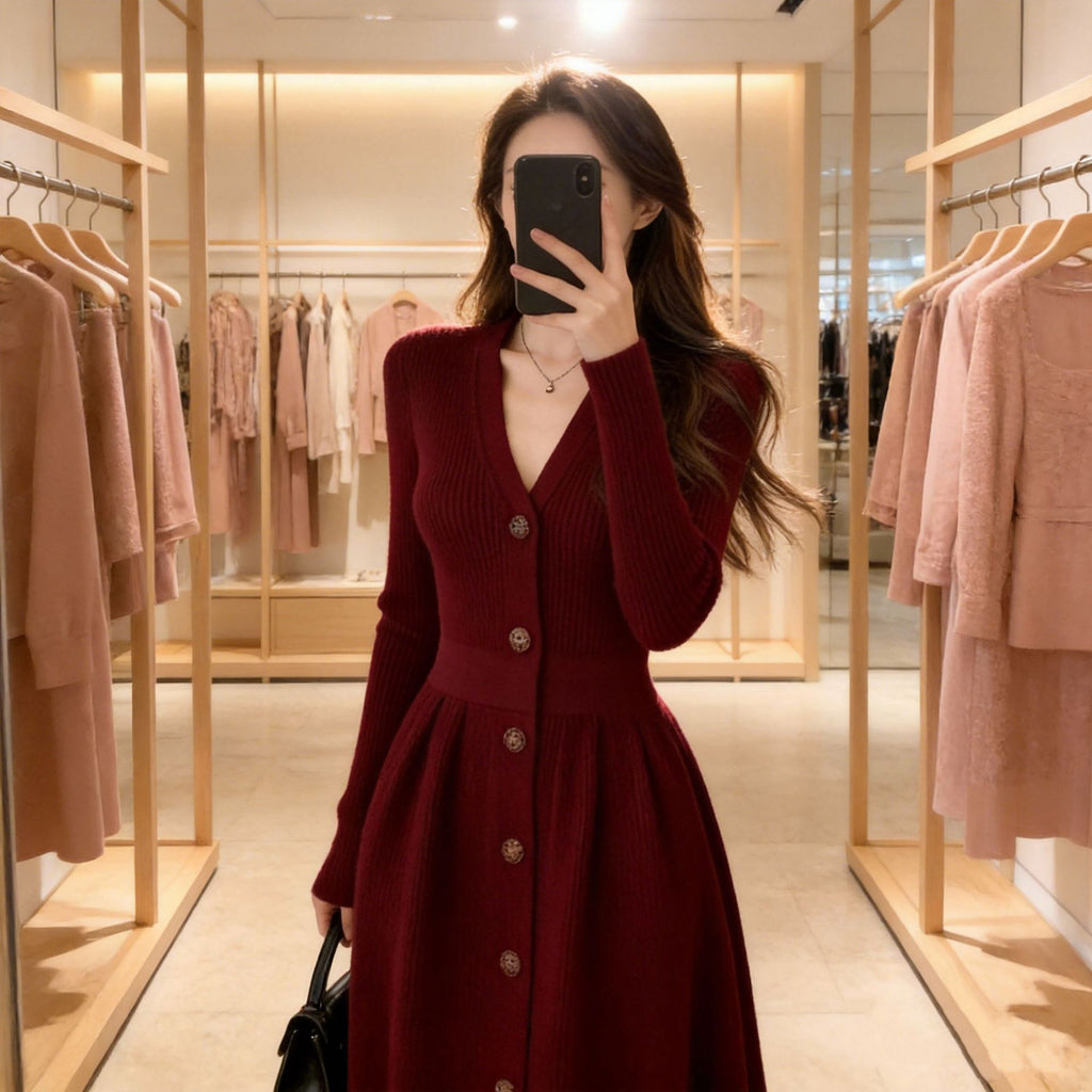 Figurbetonendes Strickkleid im Chanel-Stil