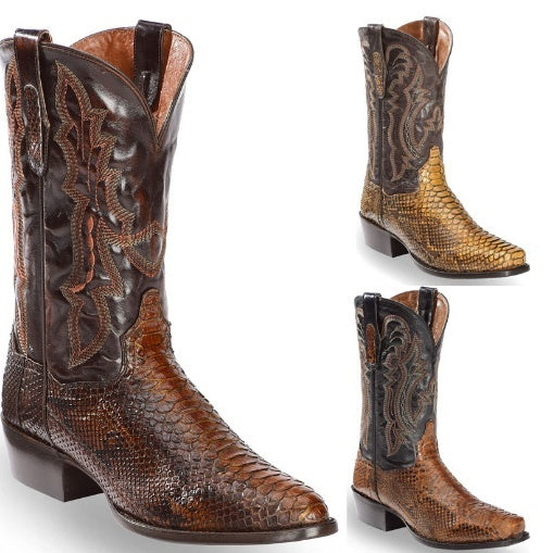 Herren Stiefel mit Stickerei und Patchwork