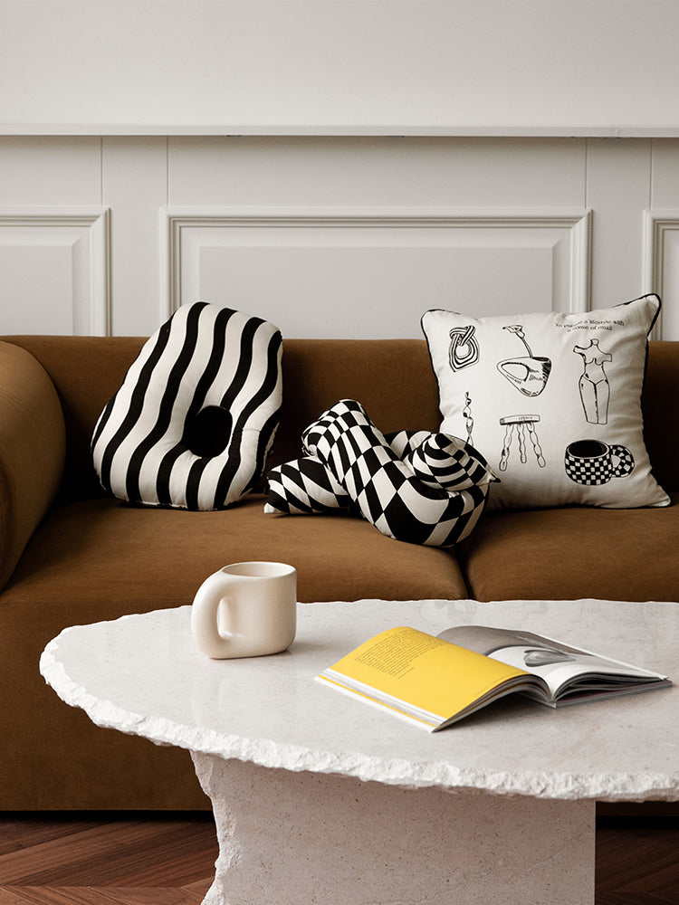 Kariertes Kissen für Sofa und Wohnzimmer | LuxeStyle
