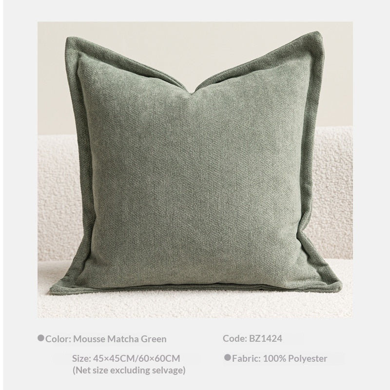 Chenille Kissenbezug mit breitem Rand – Ansicht 4