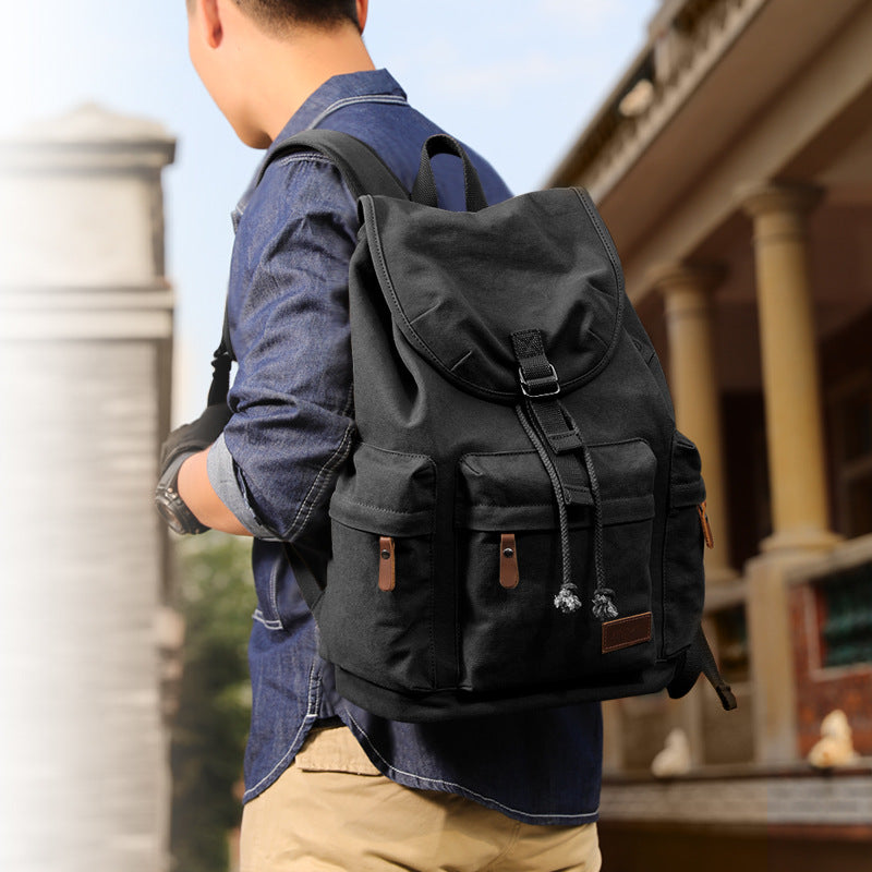 Rucksack Retro-Canvas für Studenten – Bild 3 | LuxeStyle