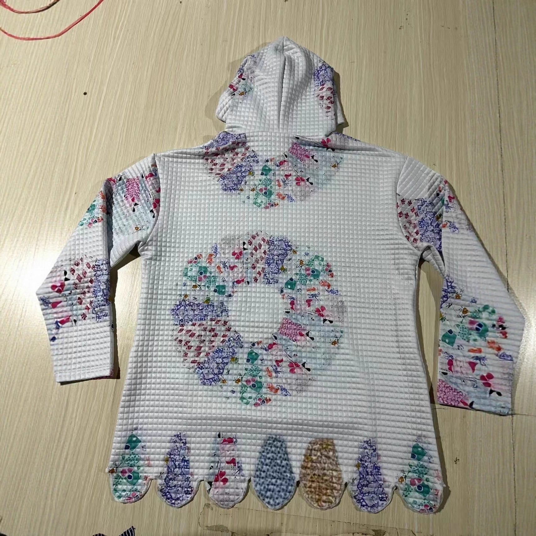 Damen Karo-Print-Hoodie
