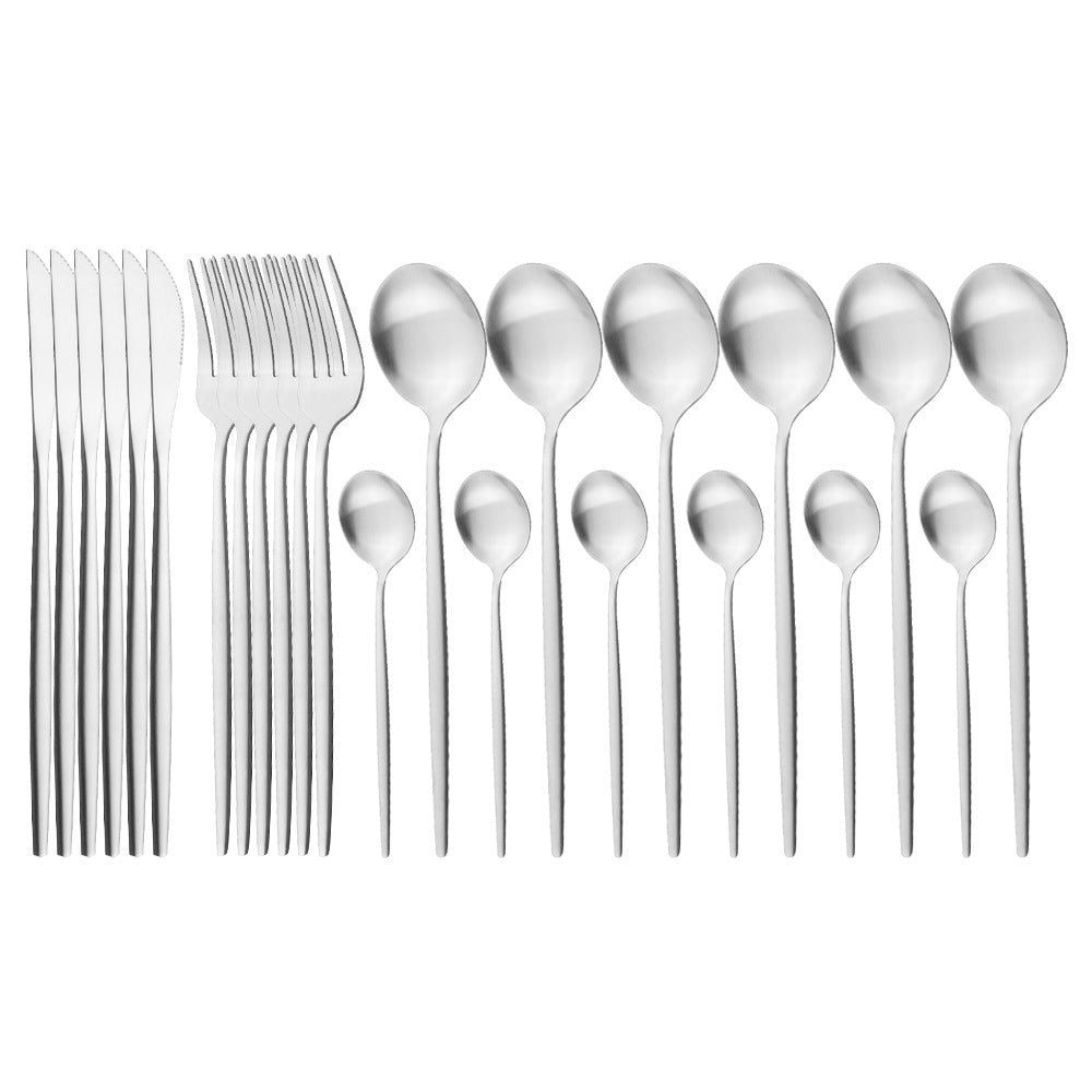Mattes portugiesisches Besteck-Set (24-teilig) – Bild 10 | LuxeStyle