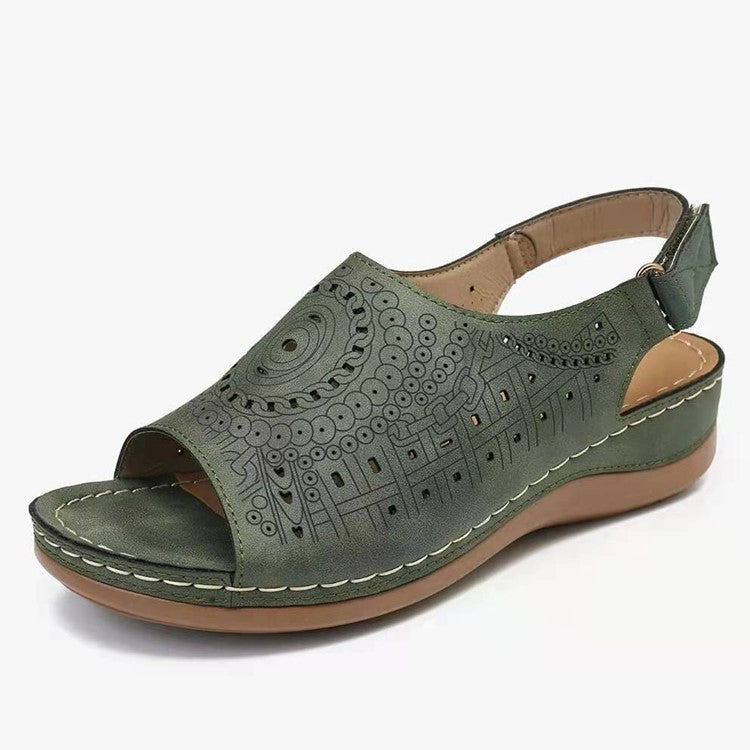 Sandalen mit Cut-Out und flachem Absatz – Bild 3 | LuxeStyle