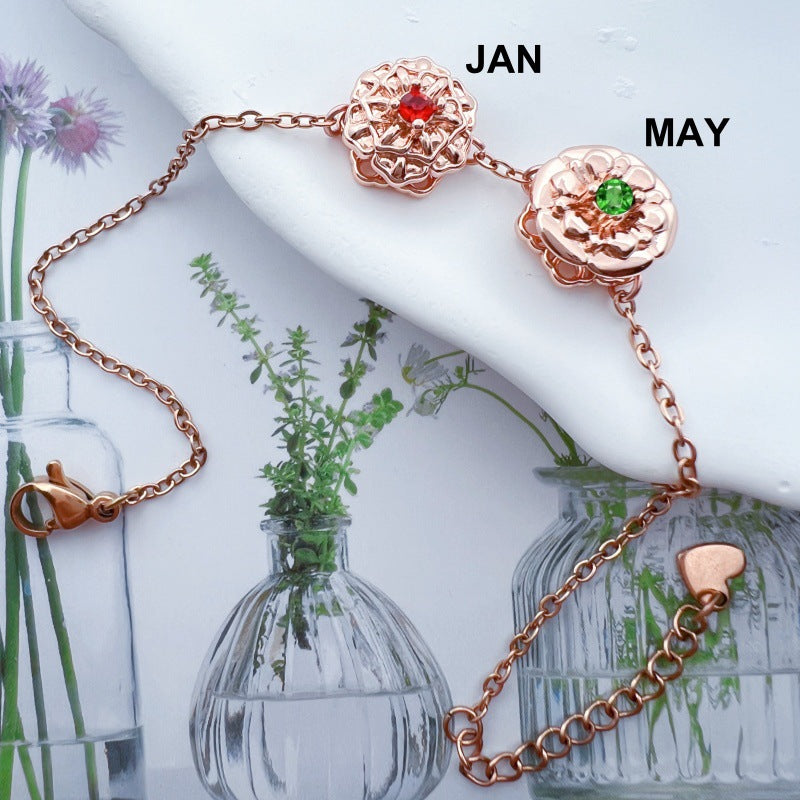 Personalisierbares Armband mit Geburtsblume – Bild 2 | LuxeStyle