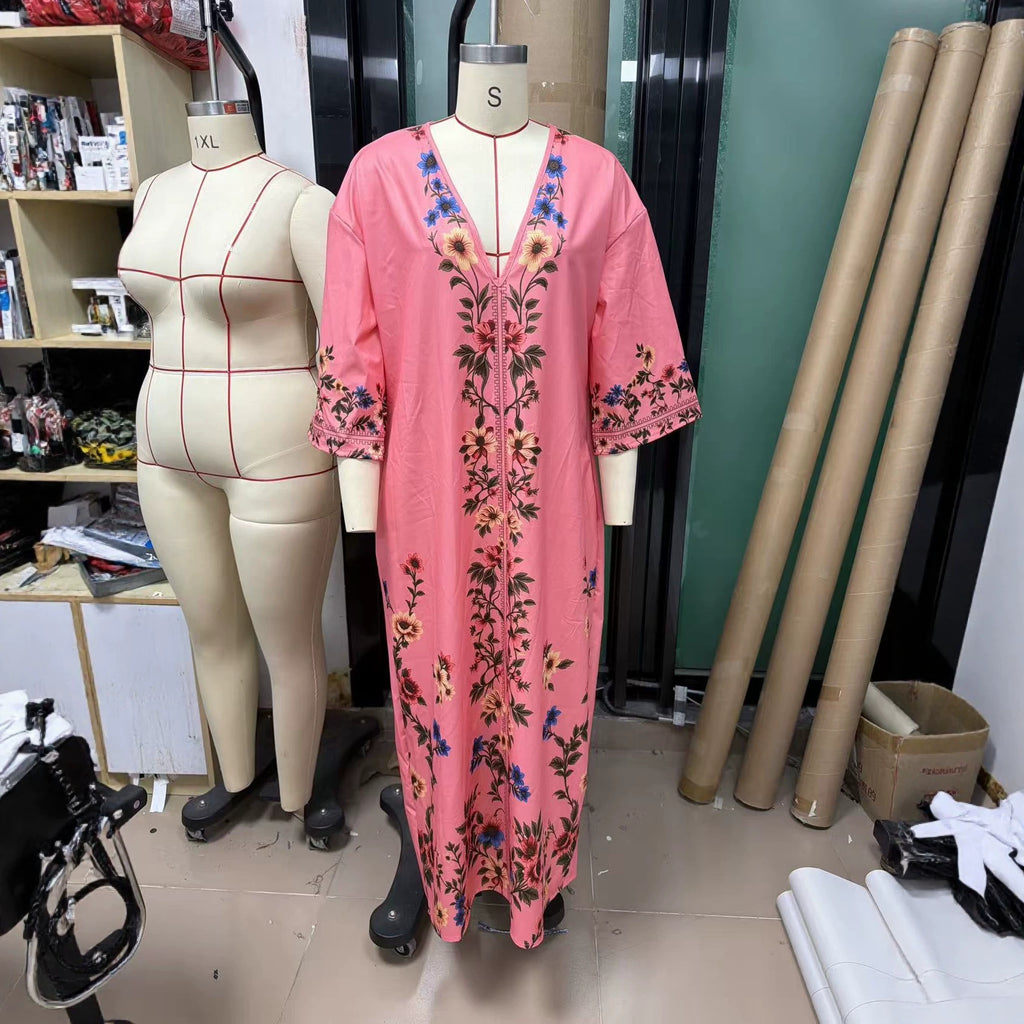 Sommerliches V-Ausschnitt Mid-Sleeve Kleid – Bild 11 | LuxeStyle