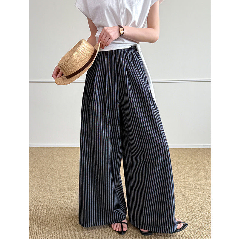 Gestreifte Wide Leg Hose für Damen