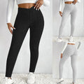Gestreifte Rippenhose mit hohem Bund