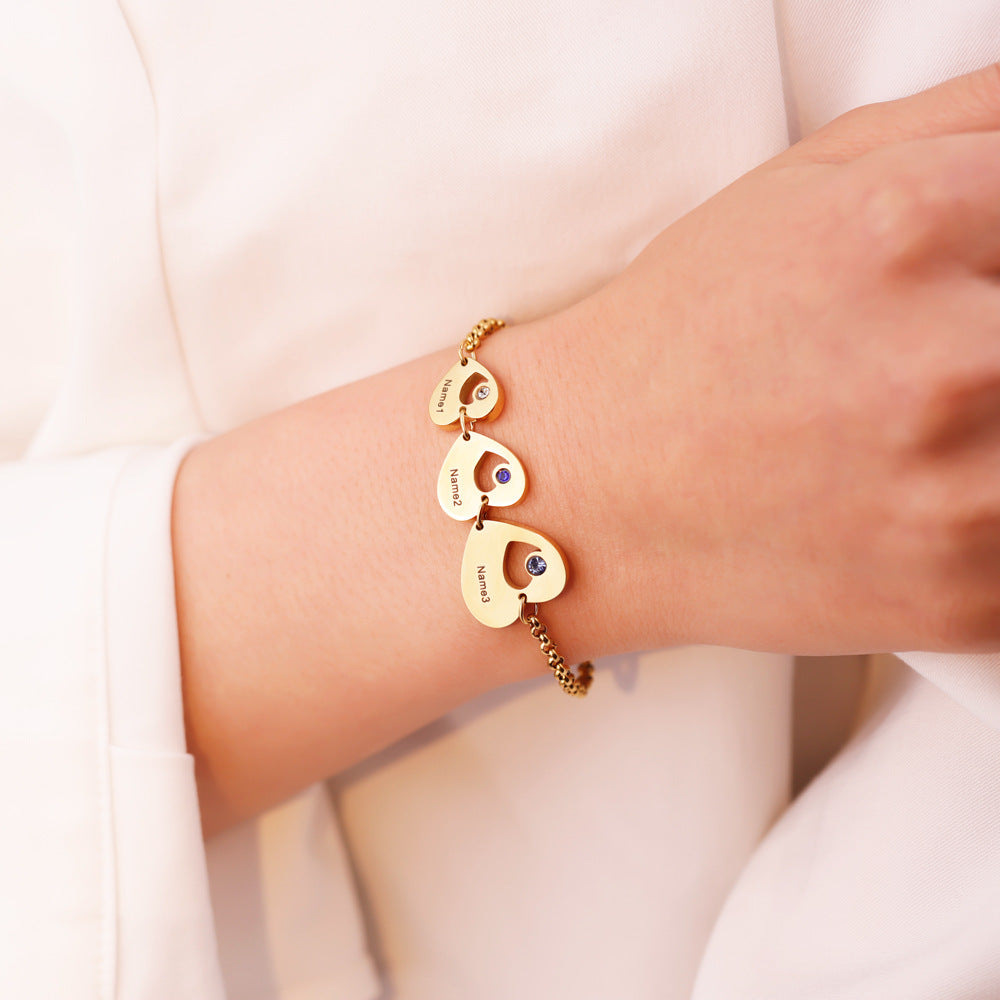 Gravierbares Armband mit Herzanhänger