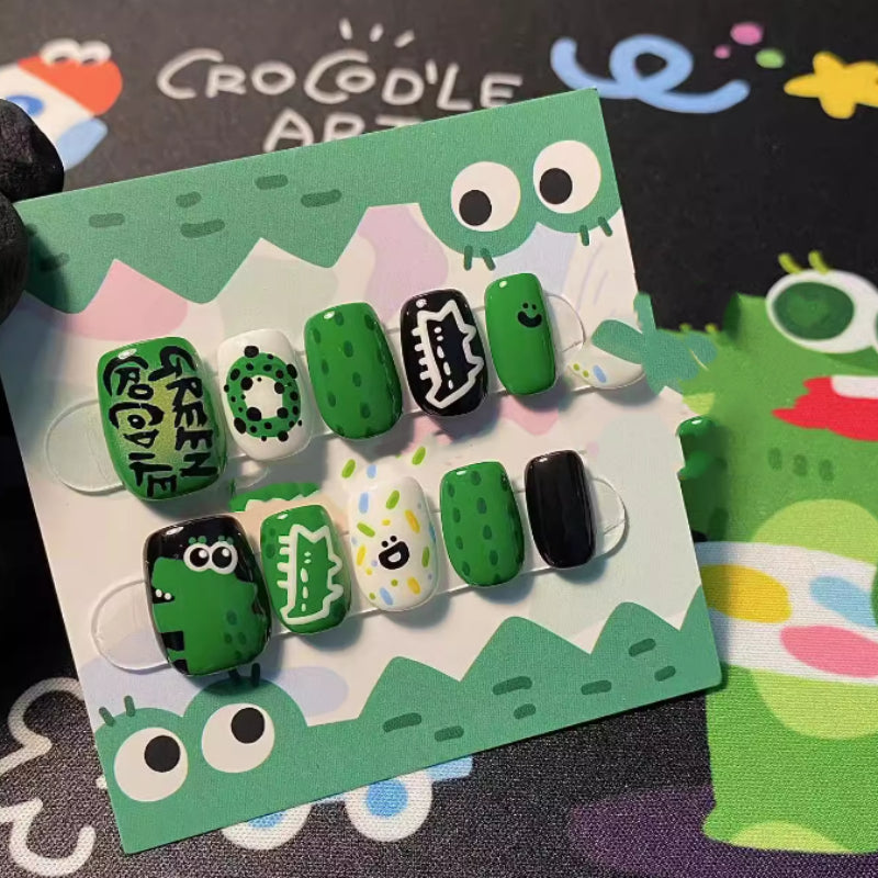 Cartoon Alligator Press-on Nägel