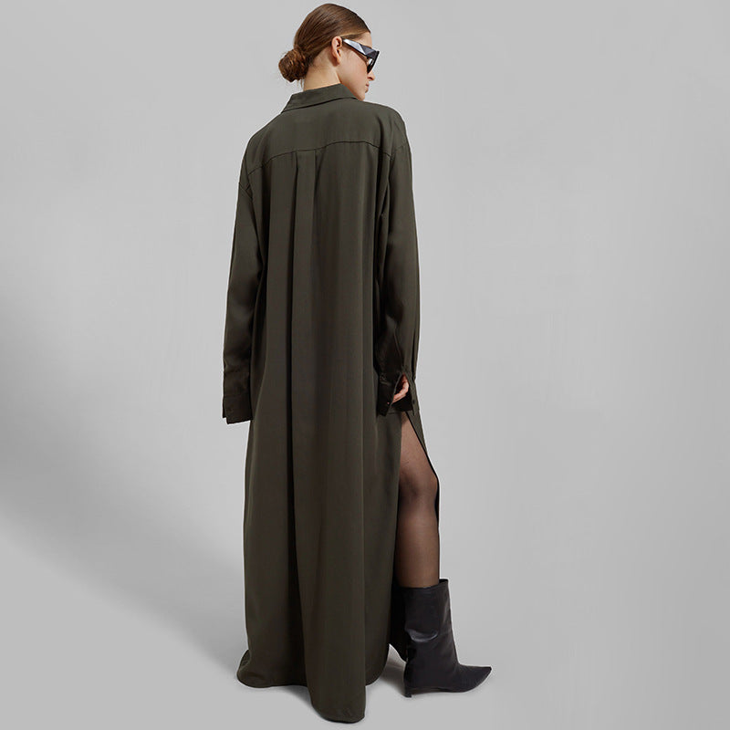 Cardigan-Kleid mit Knopfleiste und Schlitz