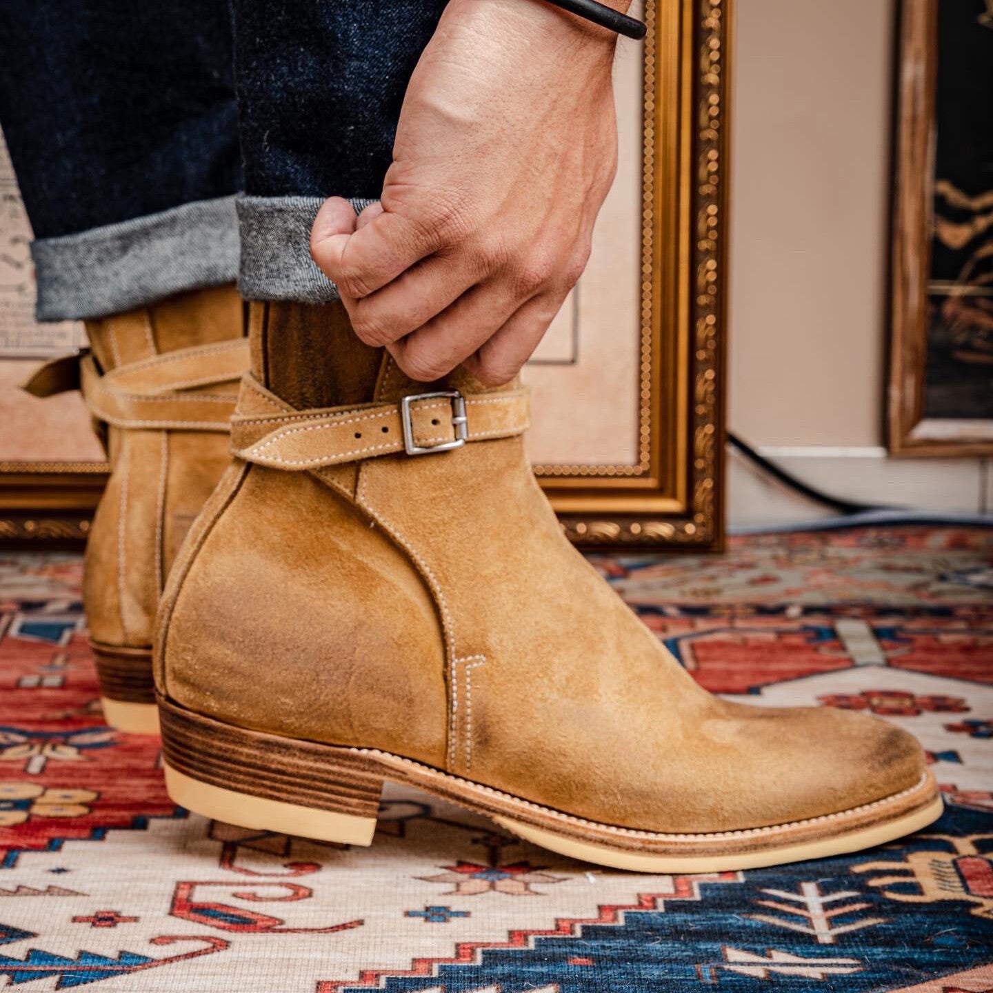 Vintage Pointed-Toe Wildleder Boots