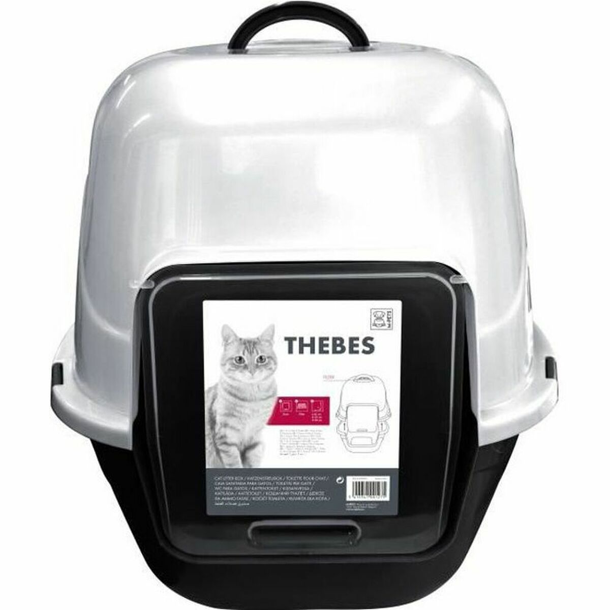 Transportkäfig für Haustiere MPETS 62 x 53 x 58 cm Weiß Weiß/Schwarz K