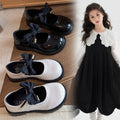 Schicke Leder Mary Jane-Schuhe mit schwarzer Schleife für Mädchen