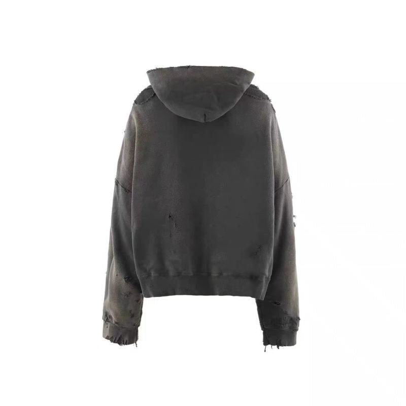 St Michael Distressed Zip-Up Hoodie